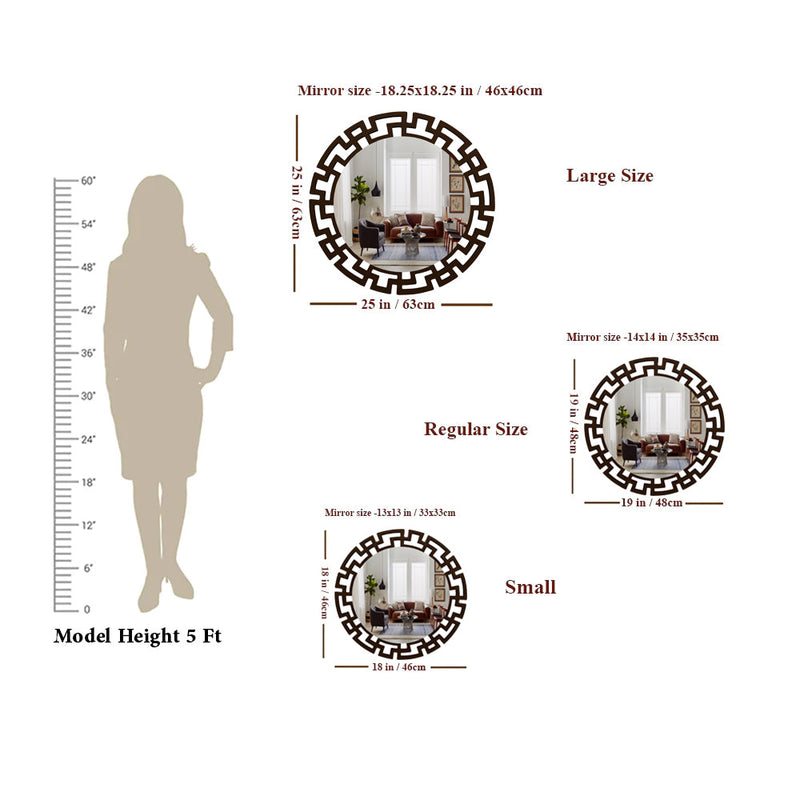 Luxury Modern Decorative Brown Round Mirror