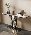 Luxury Modern LED Console Table | Designer Entryway Table with Geometric Base (SS 302)
