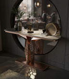 Luxury Modern LED Console Table | Designer Entryway Table with Geometric Base (SS 302)