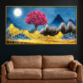 Luxury Modern Moon Scene Crystal Glass Wall Painting for Wall Décor