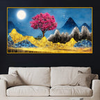 Luxury Modern Moon Scene Crystal Glass Wall Painting for Wall Décor