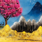 Luxury Modern Moon Scene Crystal Glass Wall Painting for Wall Décor