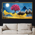 Luxury Modern Moon Scene Crystal Glass Wall Painting for Wall Décor