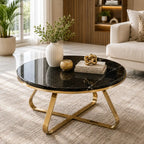 Luxury Modern Round Center Table with Cross Base