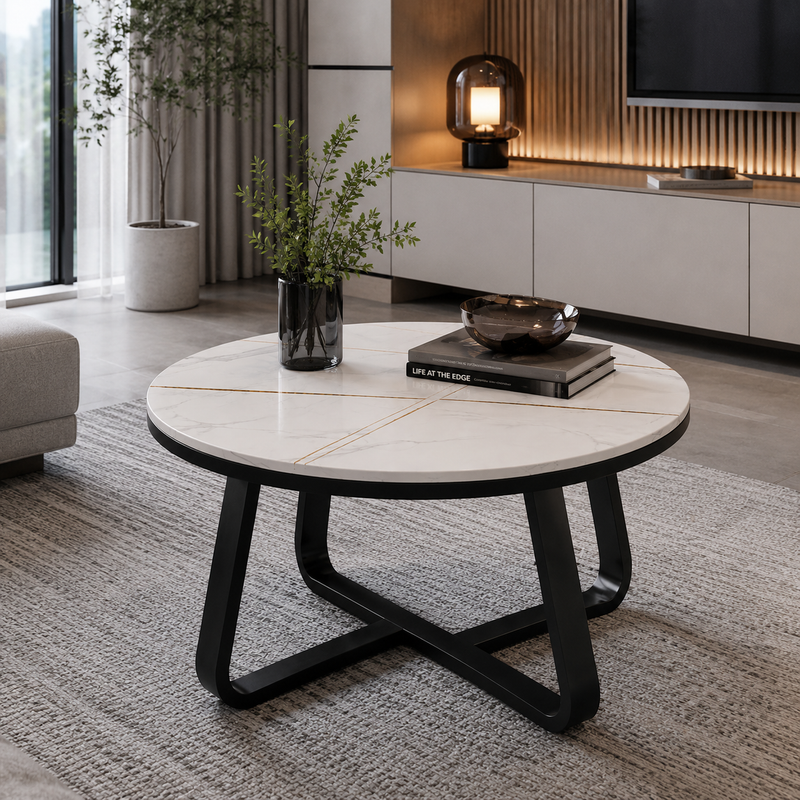Luxury Modern Round Marble Center Table