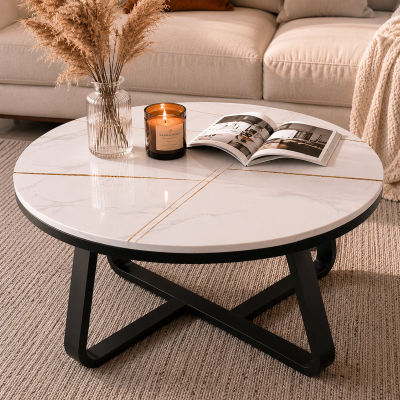 Luxury Modern Round Marble Center Table