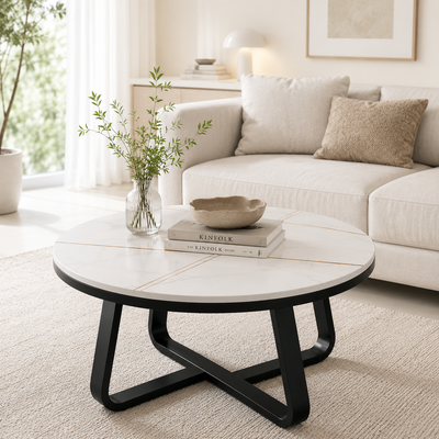 Luxury Modern Round Marble Center Table