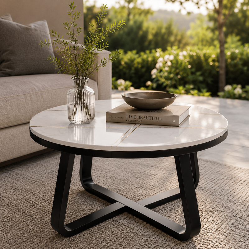 Luxury Modern Round Marble Center Table