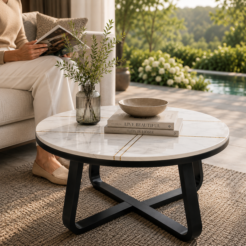 Luxury Modern Round Marble Center Table