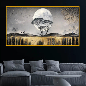 Luxury Moonlight Crystal Glass Painting for Elegant Wall Décor