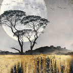 Luxury Moonlight Crystal Glass Painting for Elegant Wall Décor