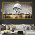 Luxury Moonlight Crystal Glass Painting for Elegant Wall Décor