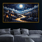 Luxury Moonlight Scene Crystal Glass Painting for Wall Decor