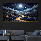 Luxury Moonlight Scene Crystal Glass Painting for Wall Decor