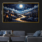 Luxury Moonlight Scene Crystal Glass Painting for Wall Decor