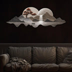 Luxury Mountain Cascade Art Premium Crystal Glass Backlit LED Wall Art