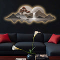 Luxury Mountain Cascade Art Premium Crystal Glass Backlit LED Wall Art