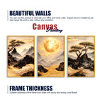 Luxury Mountain Scenery Canvas Wall Art Painting Set of Three