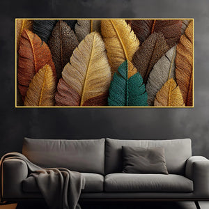 Luxury Multicolor Metallic Autumn Leaves 3D Canvas Wall Painting