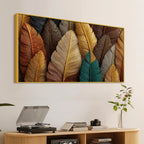 Luxury Multicolor Metallic Autumn Leaves 3D Canvas Wall Painting