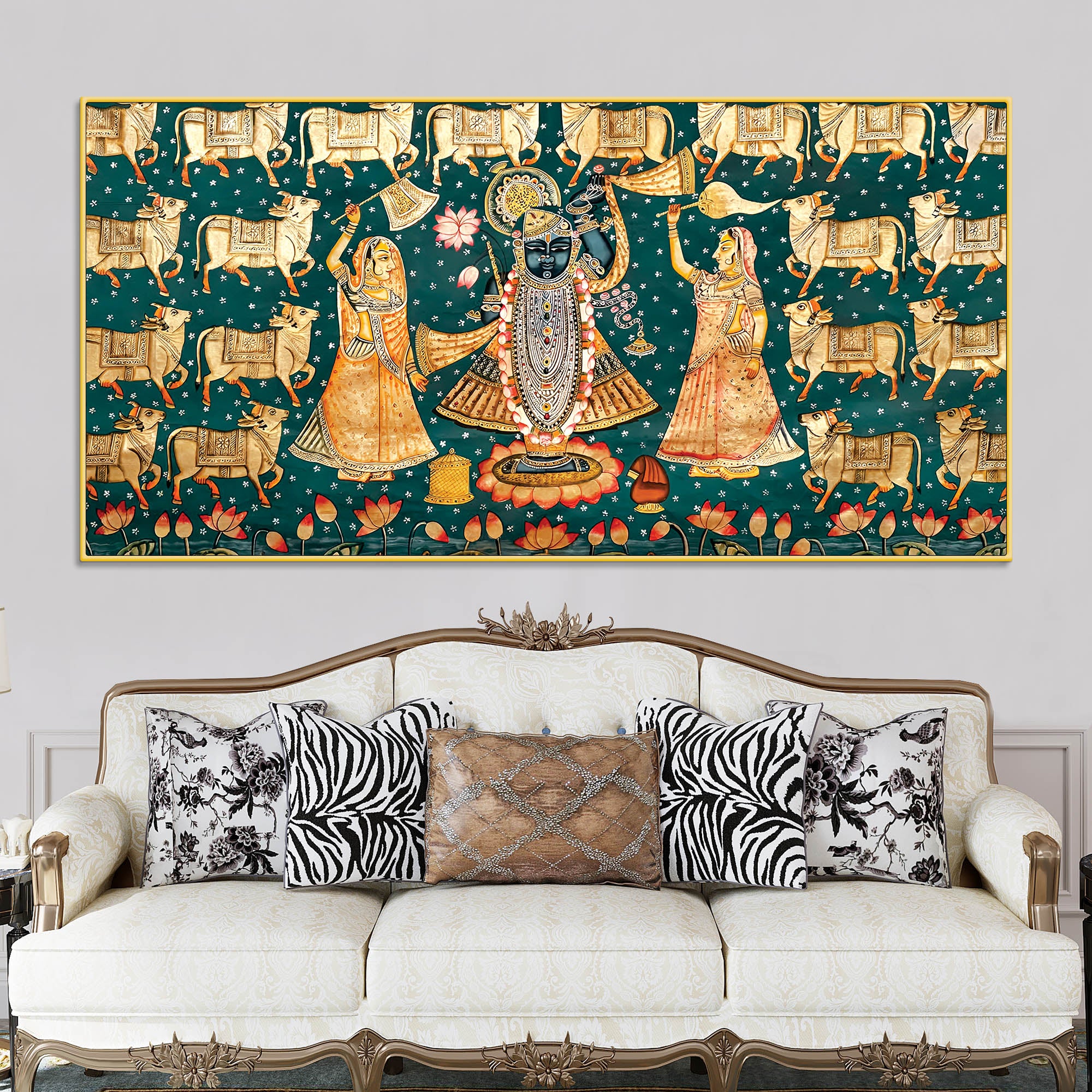 Luxury Nathdwara Shrinathji Krishna Wall Painting