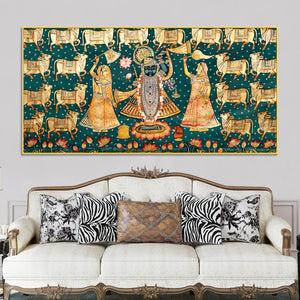 Luxury Nathdwara Shrinathji Krishna Wall Painting