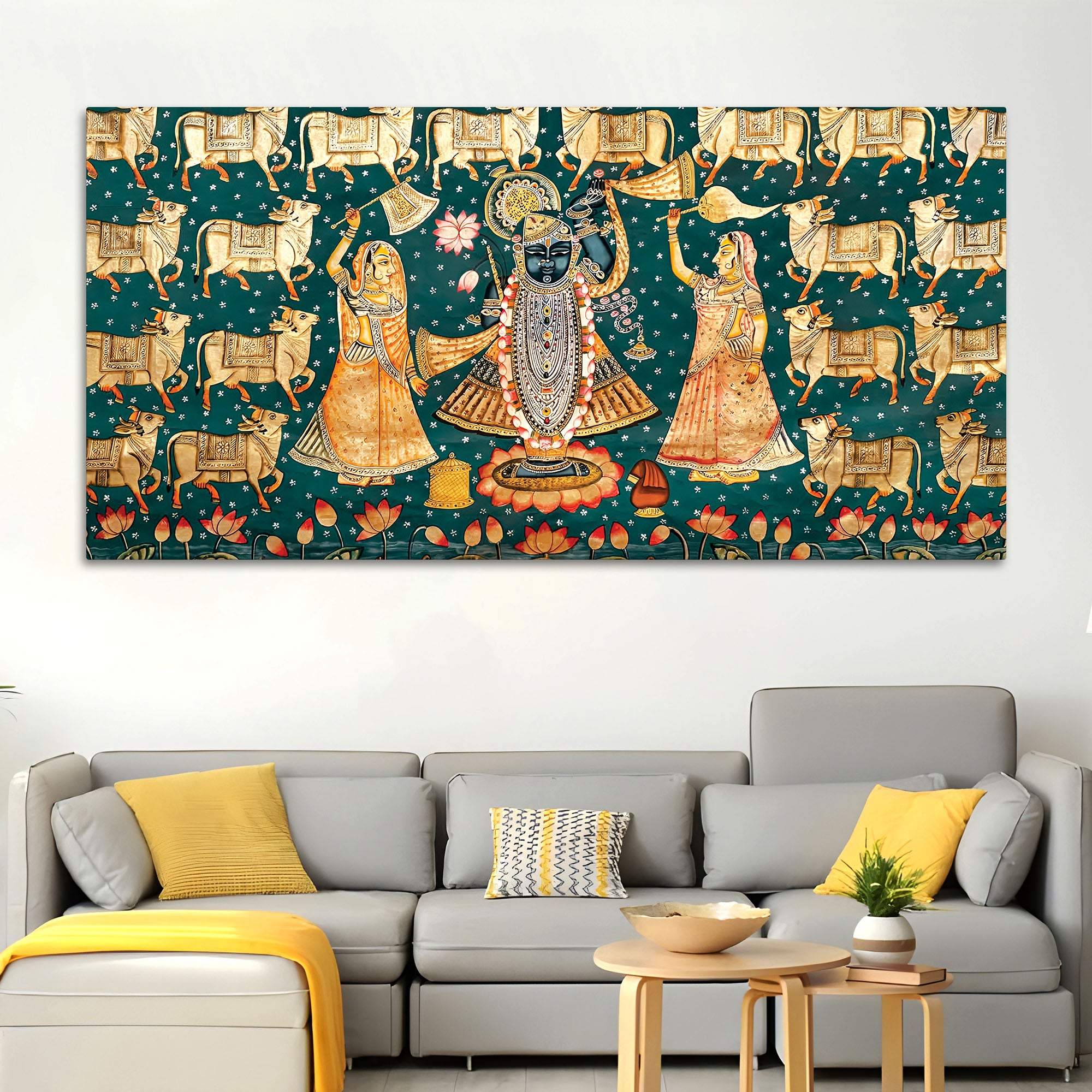 Luxury Nathdwara Shrinathji Krishna Wall Painting