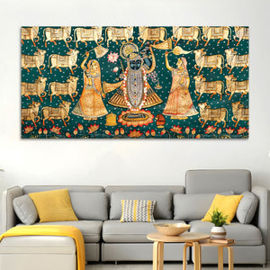 Luxury Nathdwara Shrinathji Krishna Wall Painting