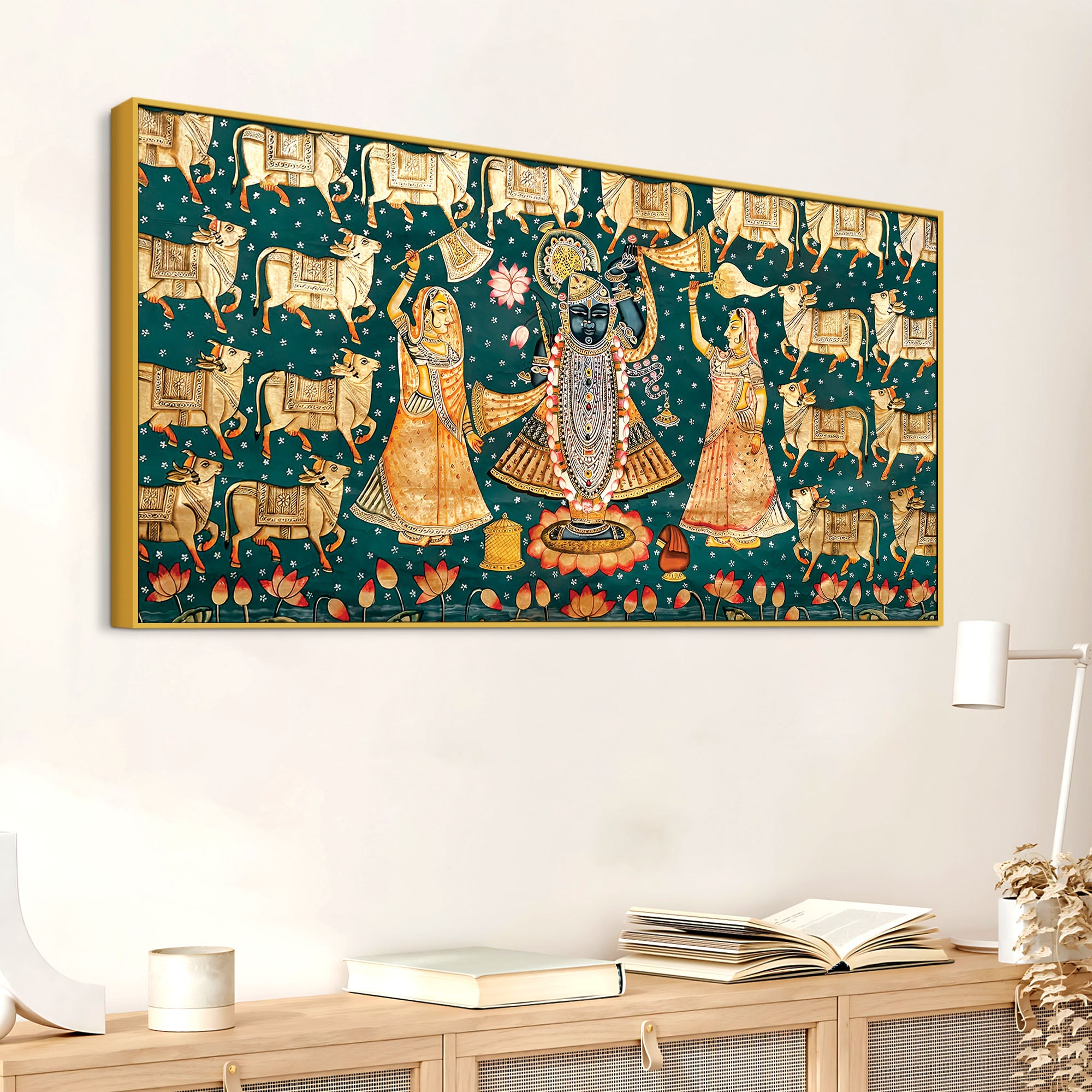 Luxury Nathdwara Shrinathji Krishna Wall Painting