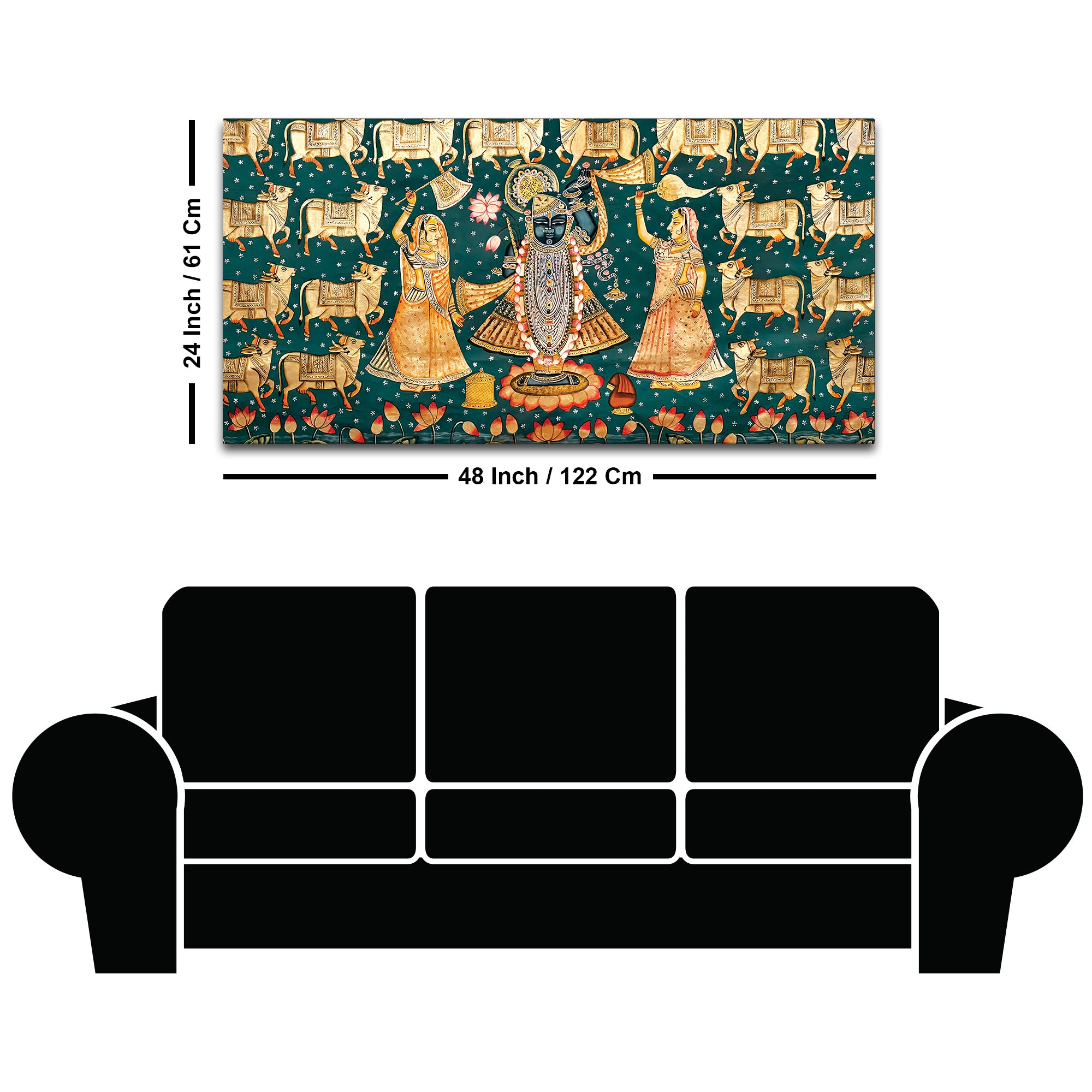 Luxury Nathdwara Shrinathji Krishna Wall Painting