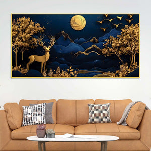 Luxury Nature Deer Canvas Painting for Decoration