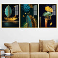 Luxury Nature Inspired Acrylic Painting Set of 3