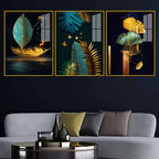 Luxury Nature Inspired Acrylic Painting Set of 3