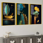 Luxury Nature Inspired Acrylic Painting Set of 3
