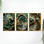 Luxury Nature Inspired Canvas Wall Painting Set of Three