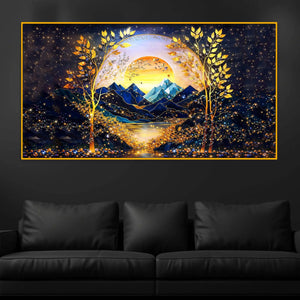 Luxury Nature Inspired Crystal Glass Wall Painting