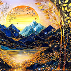 Luxury Nature Inspired Crystal Glass Wall Painting
