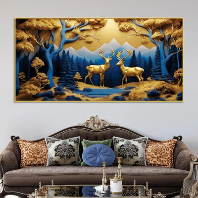 luxury-nature-inspired-deer-canvas-wall-painting
