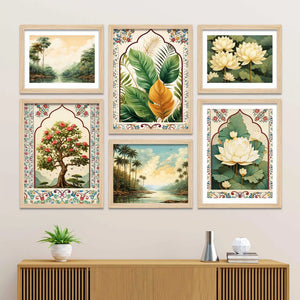 Luxury Nature Wall Art Frame Set of 6 for Home & Office