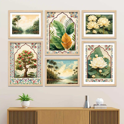 Luxury Nature Wall Art Frame Set of 6 for Home & Office