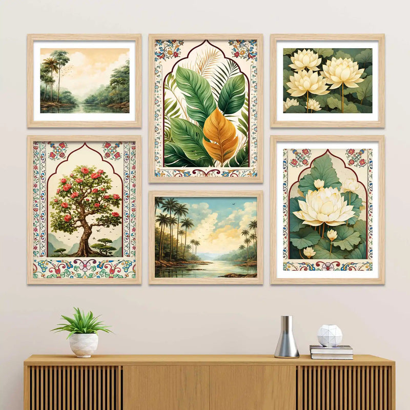 Luxury Nature Wall Art Frame Set of 6 for Home & Office
