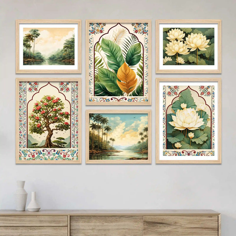 Luxury Nature Wall Art Frame Set of 6 for Home & Office