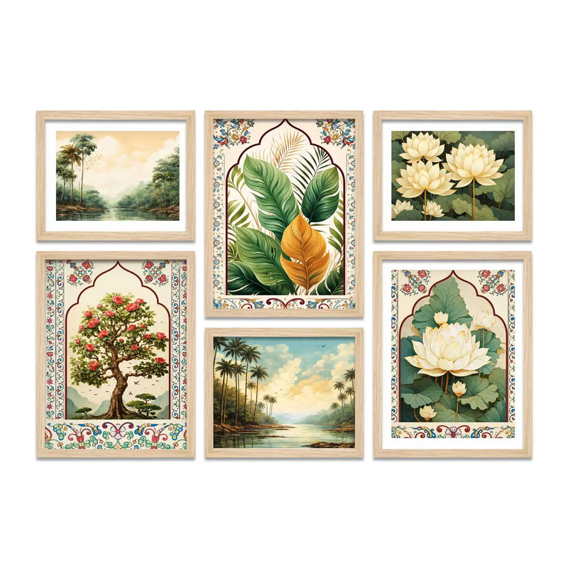 Luxury Nature Wall Art Frame Set of 6 for Home & Office