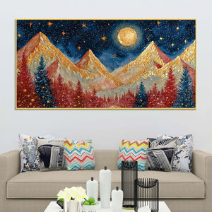 Luxury Night Sky Canvas Painting for Modern Wall