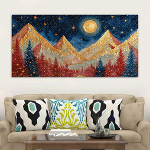 Luxury Night Sky Canvas Painting for Modern Wall