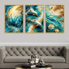 Luxury Ocean Wave Canvas Wall Decor Painting Set of Three