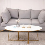 Luxury Oval Marble Center Table for Living Room Spaces