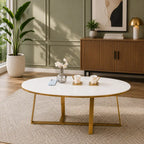 Luxury Oval Marble Center Table for Living Room Spaces