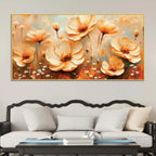 Luxury Peach Blossom Floral Canvas Wall Painting