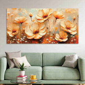 Luxury Peach Blossom Floral Canvas Wall Painting